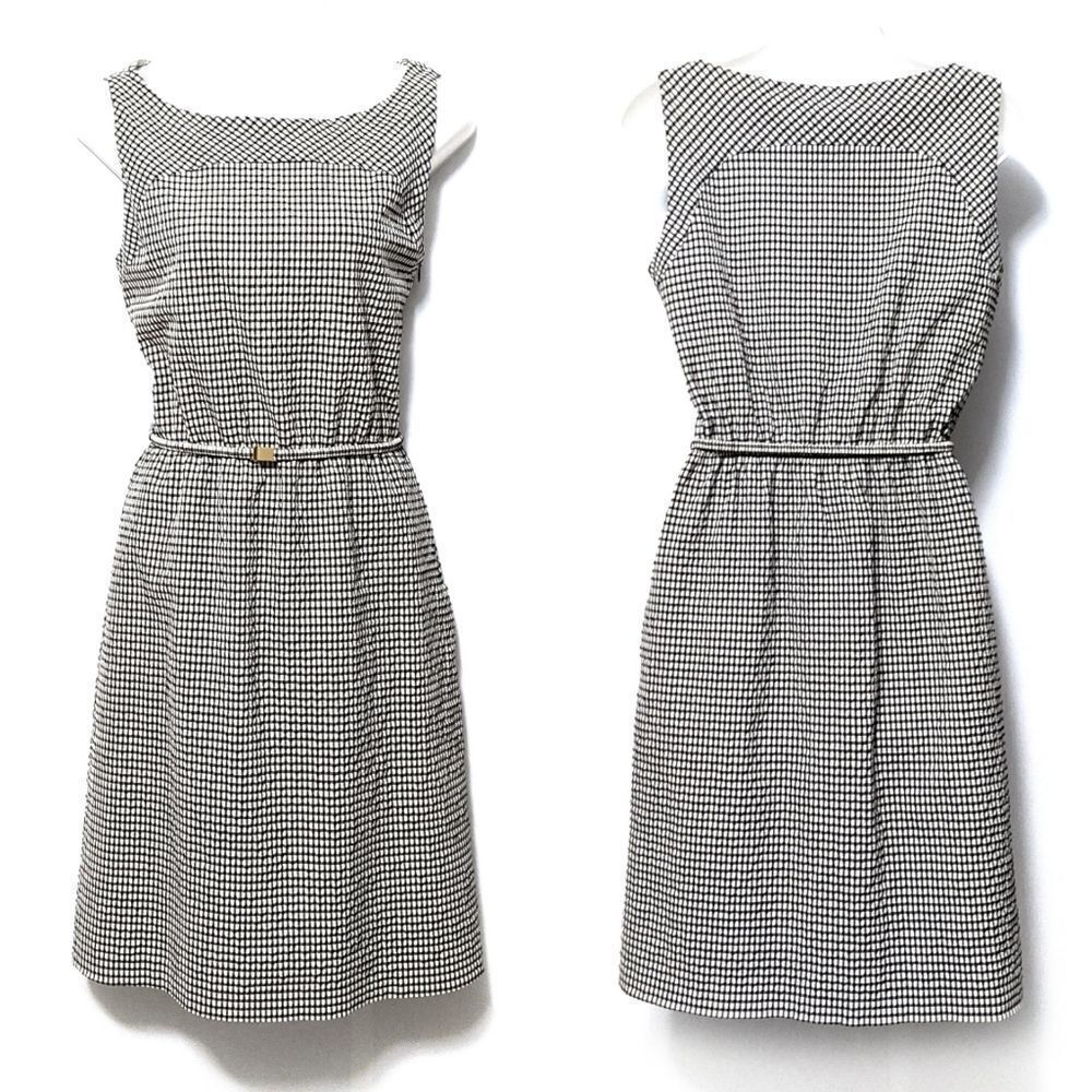 RENE LEZARD Wool Cotton Gingham Dress 4